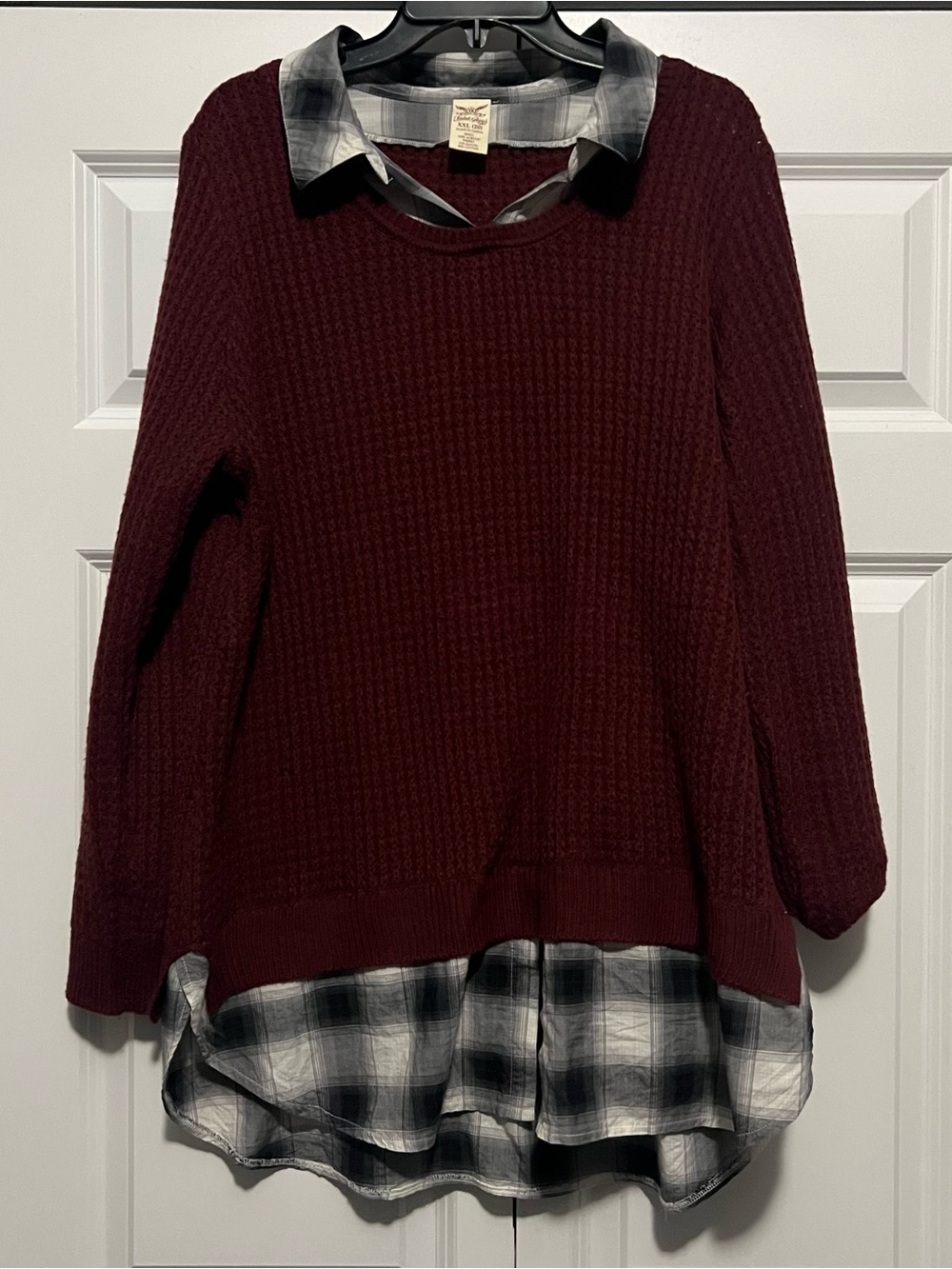 Faded Glory Burgundy Layered Sweater